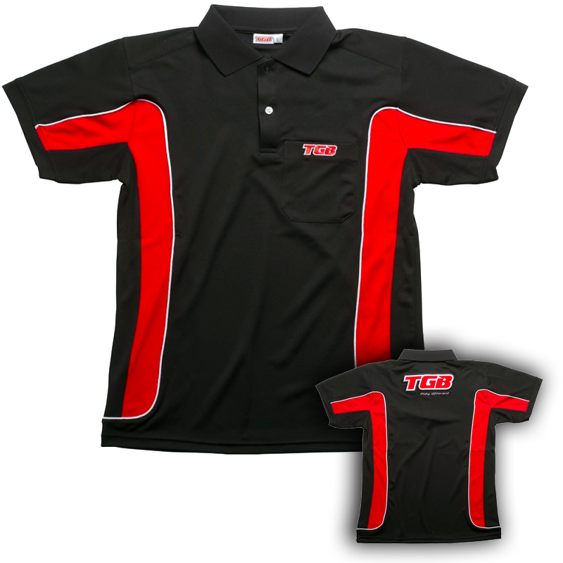 accessoire vetement polo rouge noir tgb taille s